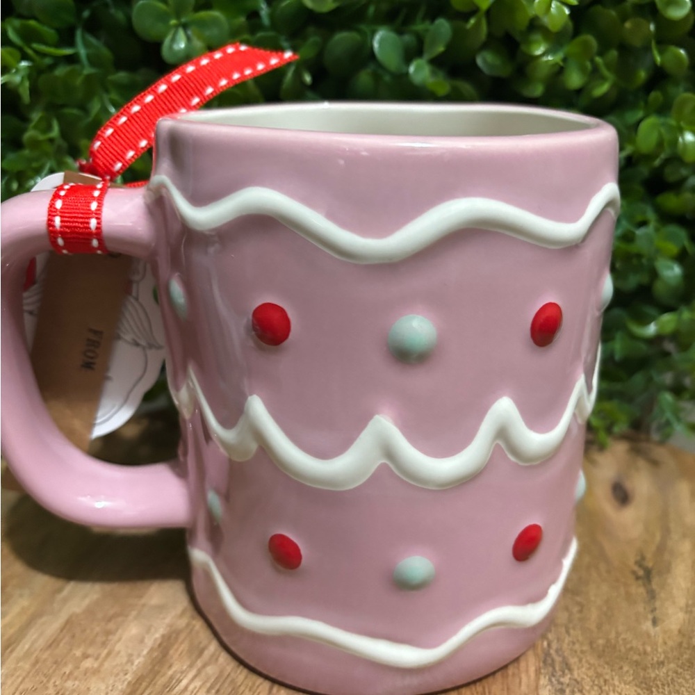 Rae Dunn NWT  Pink Polka Dot Mug - Picture 4 of 5